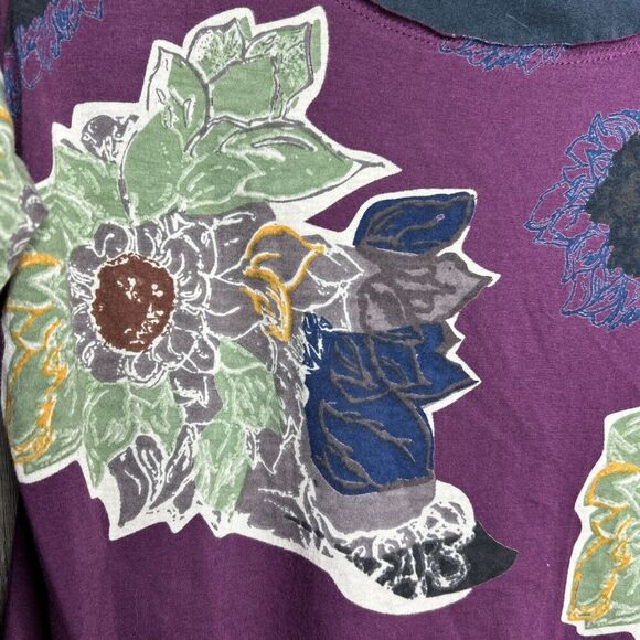 Little Journey Chicago Top Artsy Purple Floral Print Size S - Picture 4 of 8